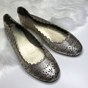 Coach Carsin Metallic Laser Cut Eyelet Flats